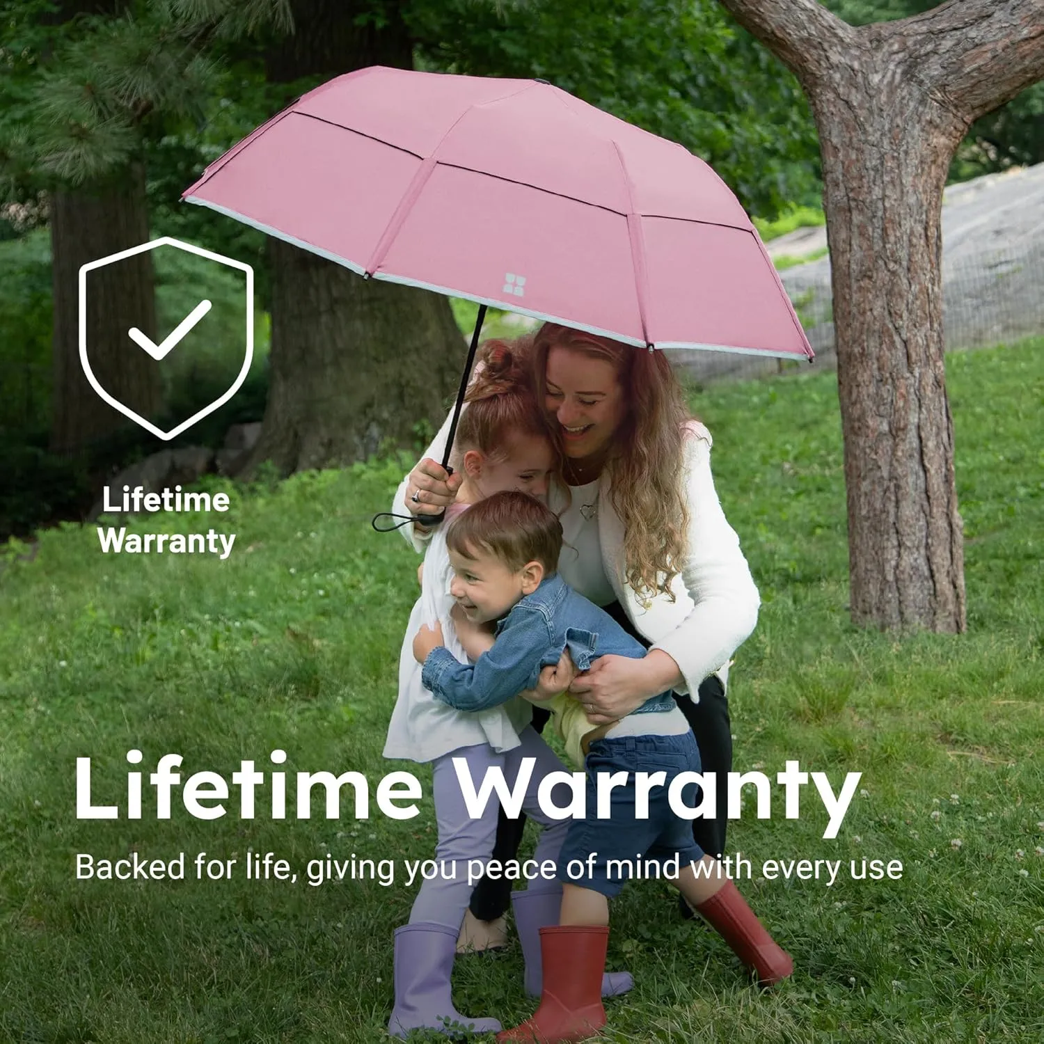 Weatherman Arnold Palmer Compact Collapsible Umbrella - Windproof Protection From Wind, Rain & Sun - Resists Up to 55 MPH Winds - For Car and Backpack (Blush)