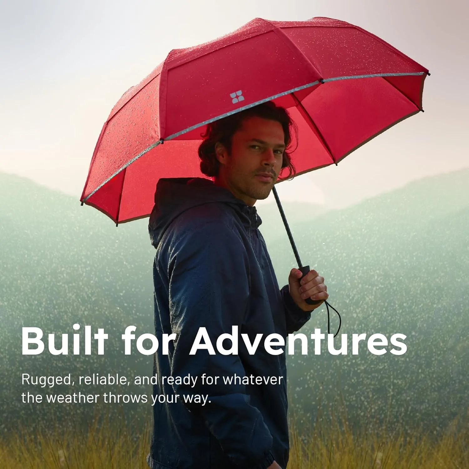 Weatherman Premium Collapsible Travel Umbrella - Windproof, Compact, Easy Auto Open - Resists Up to 55 MPH Winds - Perfect for Rain, Wind, Backpack, Car - Folding Umbrella (Blush)