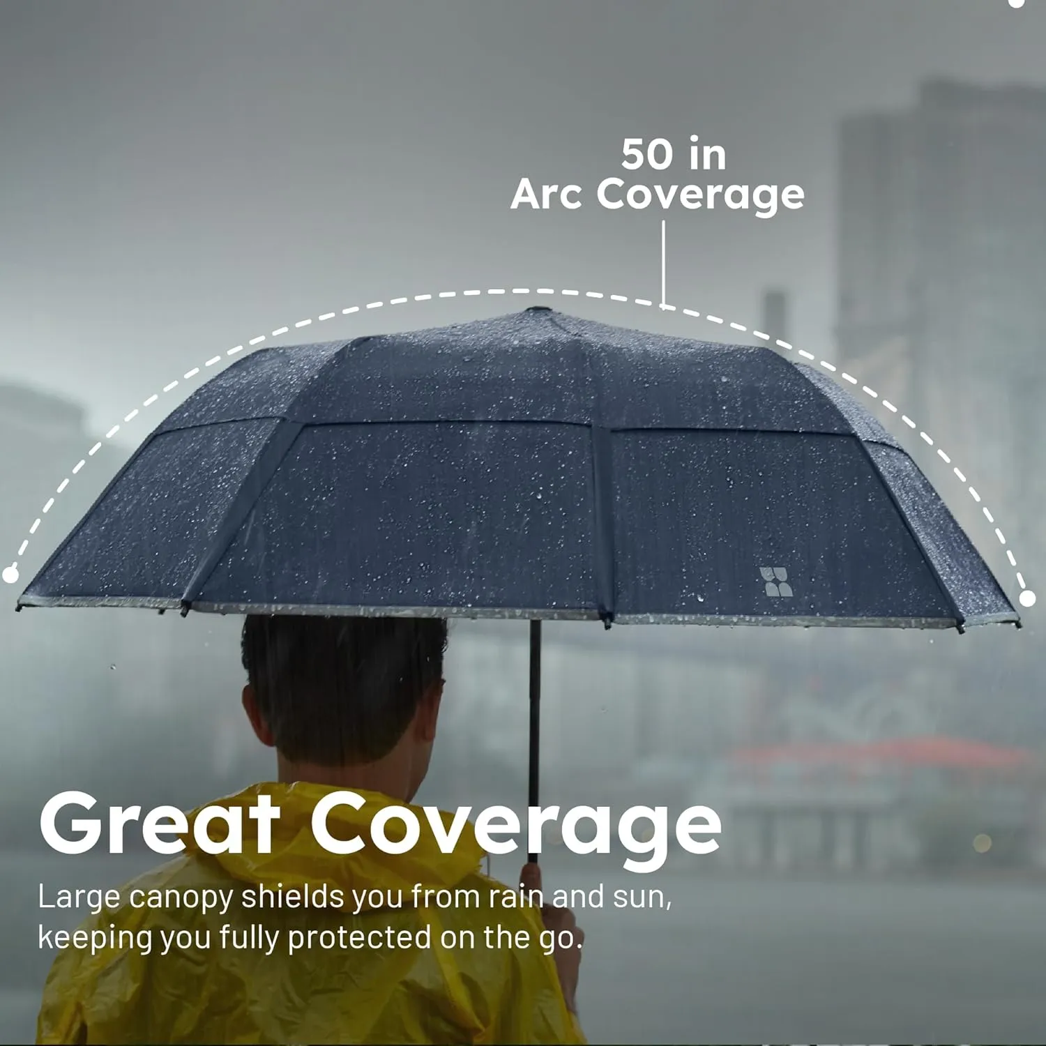 Weatherman Premium Collapsible Travel Umbrella - Windproof, Compact, Easy Auto Open - Resists Up to 55 MPH Winds - Perfect for Rain, Wind, Backpack, Car - Folding Umbrella (Blush)