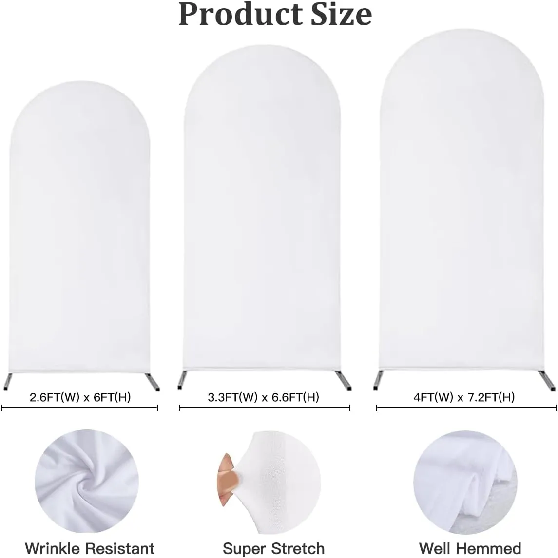 Wedding Arch Cover Spandex Fitted Arch Stand Covers Round Top Chiara for Wedding Baby Shower Birthday Party Ceremony Decoration Pink 6FT