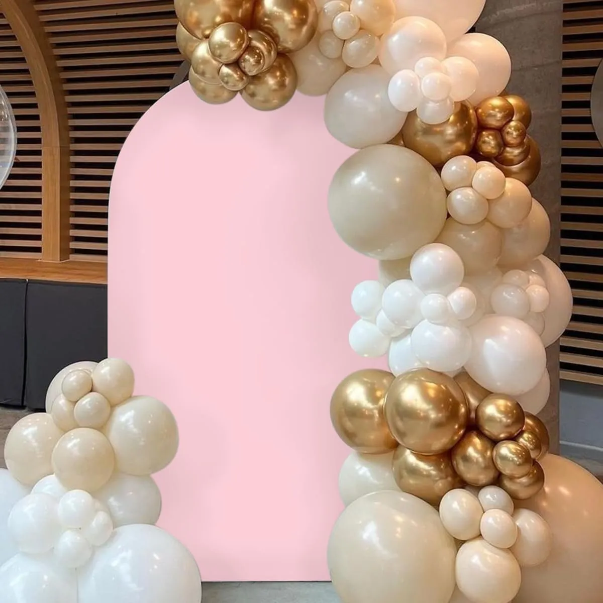 Wedding Arch Cover Spandex Fitted Arch Stand Covers Round Top Chiara for Wedding Baby Shower Birthday Party Ceremony Decoration Pink 6FT
