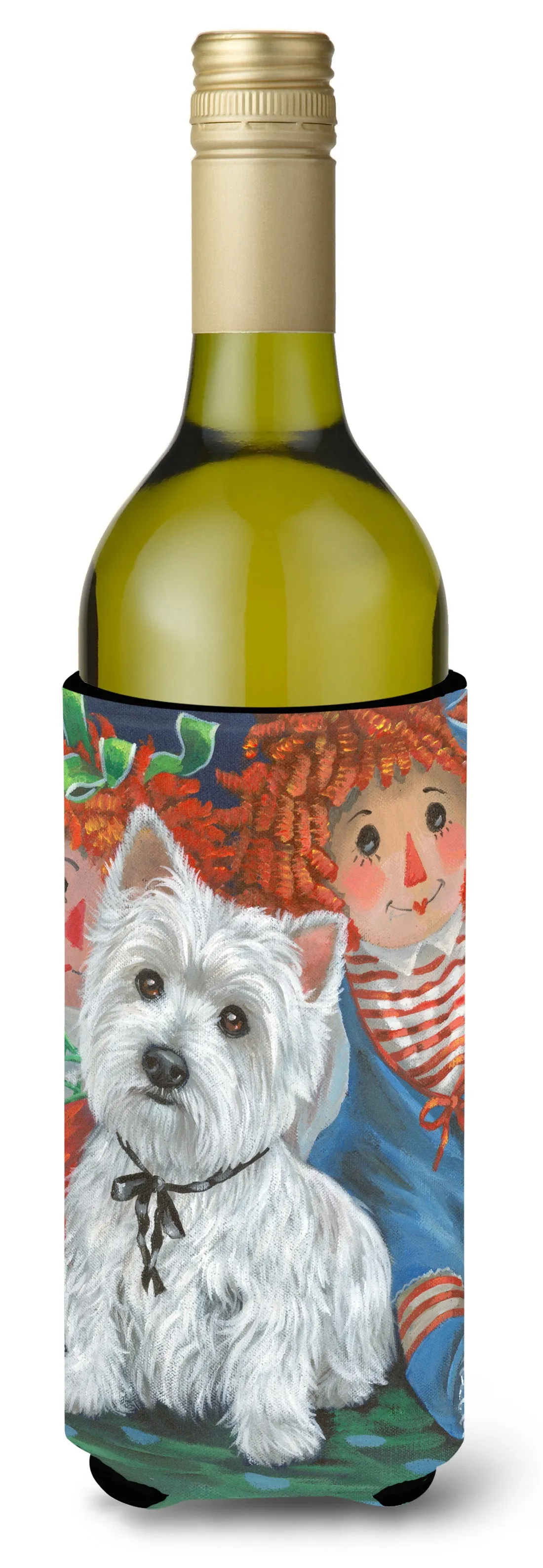 Westie Ragdoll Wine Bottle Hugger PPP3226LITERK