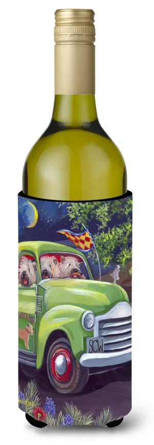 Wheaten Terrier Zoom Wine Bottle Hugger PPP3195LITERK