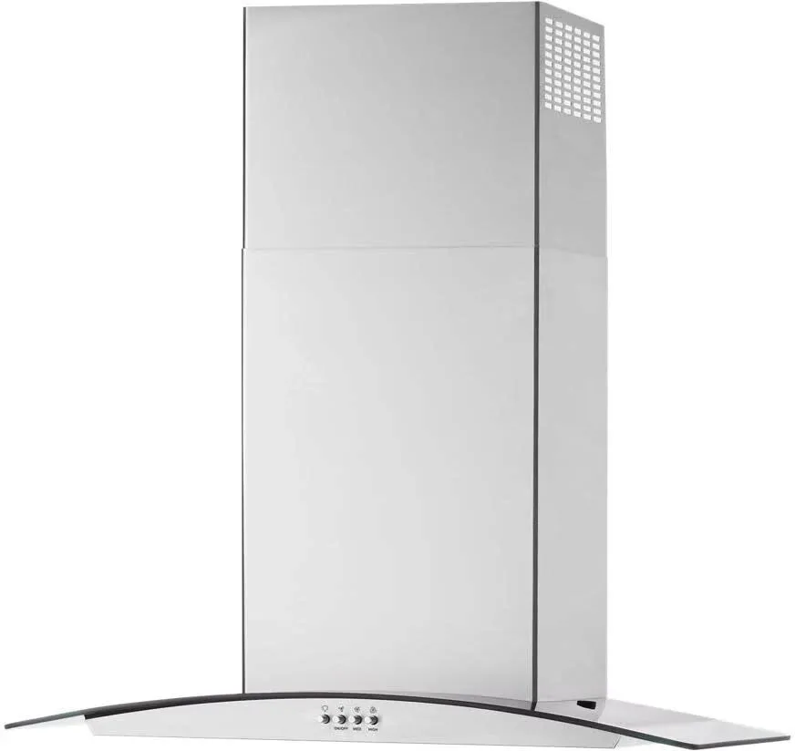 Whirlpool 30 in. Curved Glass Wall Mount Range Hood-Stainless Steel