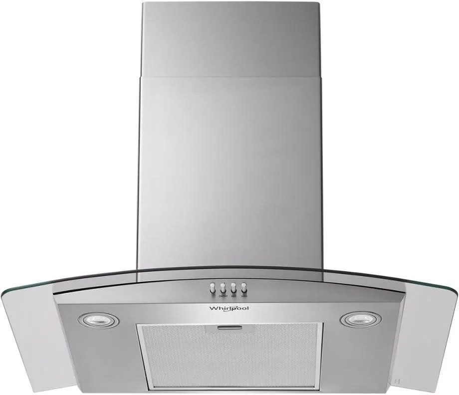 Whirlpool 30 in. Curved Glass Wall Mount Range Hood-Stainless Steel