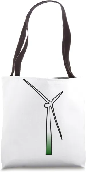 Windmill Wind Turbine Environmental Renewable Energy Green Tote Bag