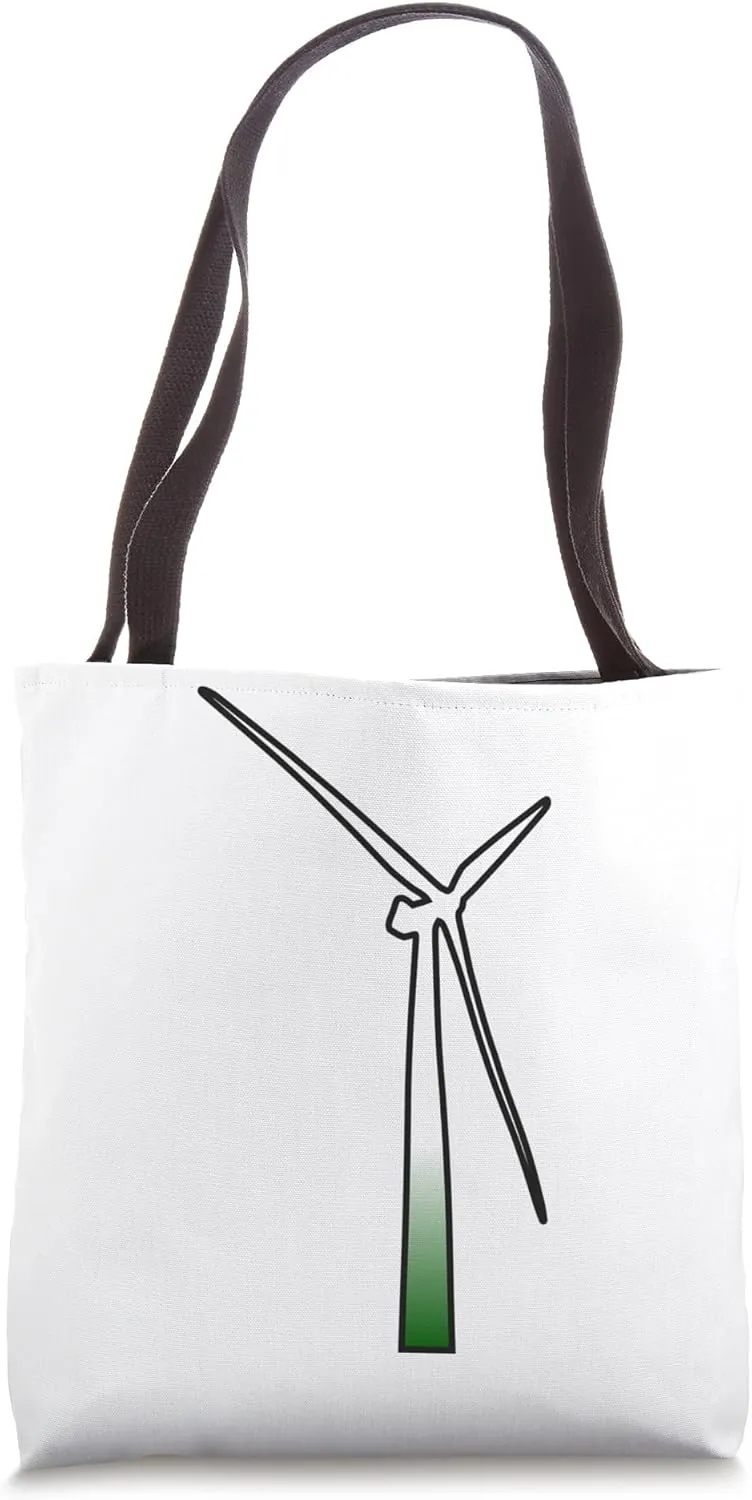 Windmill Wind Turbine Environmental Renewable Energy Green Tote Bag