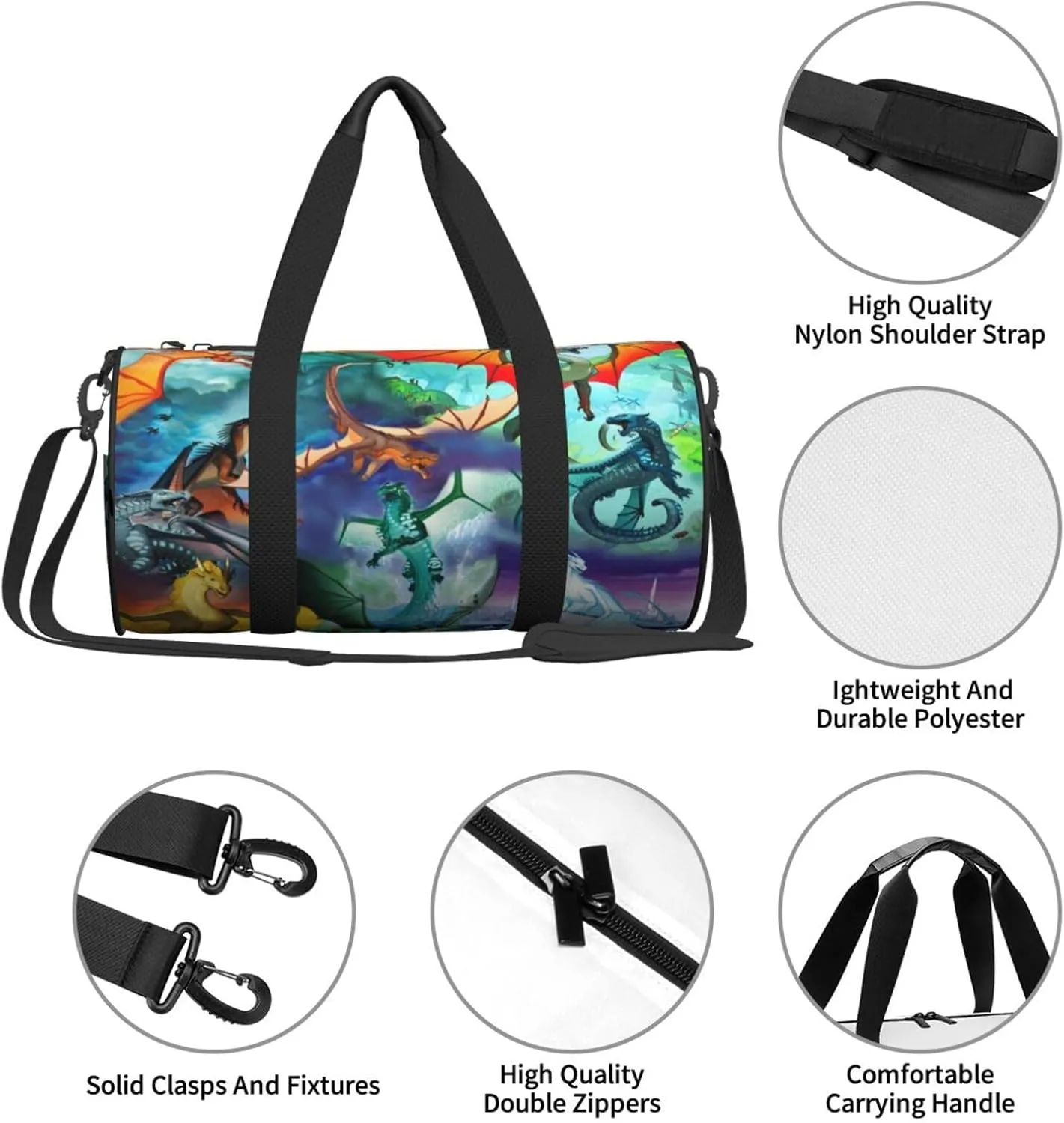 Wings Of Fire Sports Duffle Bag For Travel Heavy Duty Wings Of Fires Gym Bag, Wings Dragon Tactical Gear Bags For Tactical Equipment, Or As Carry On Travel Duffel Bags