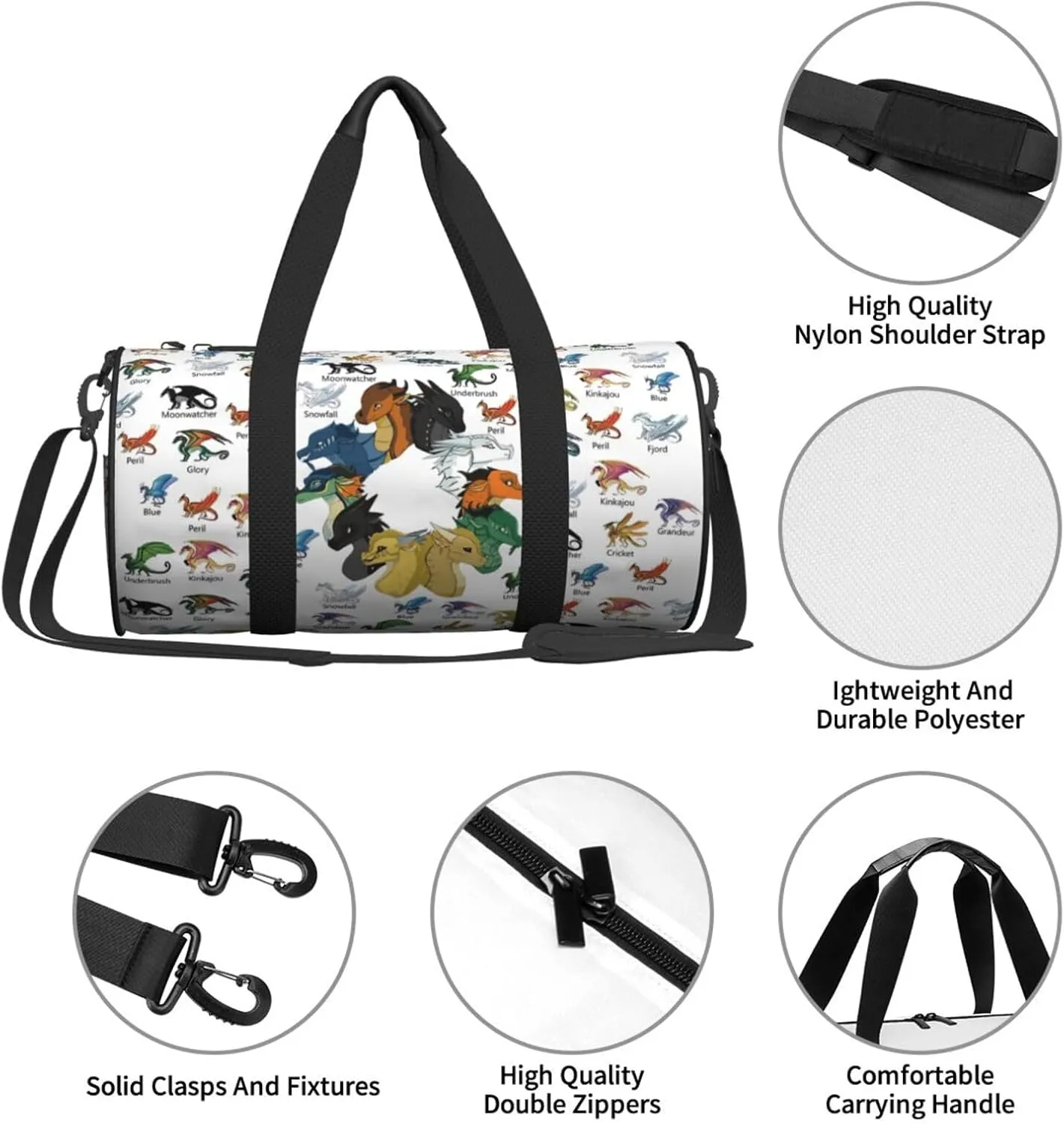 Wings Of Fire Sports Duffle Bag For Travel Heavy Duty Wings Of Fires Gym Bag, Wings Dragon Tactical Gear Bags For Tactical Equipment, Or As Carry On Travel Duffel Bags