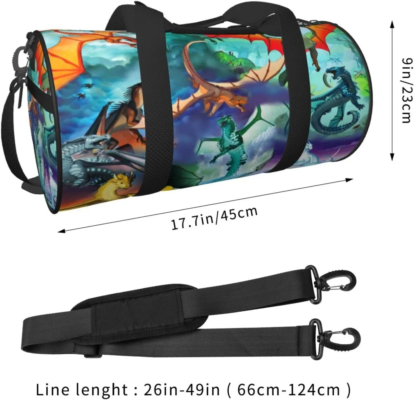 Wings Of Fire Sports Duffle Bag For Travel Heavy Duty Wings Of Fires Gym Bag, Wings Dragon Tactical Gear Bags For Tactical Equipment, Or As Carry On Travel Duffel Bags