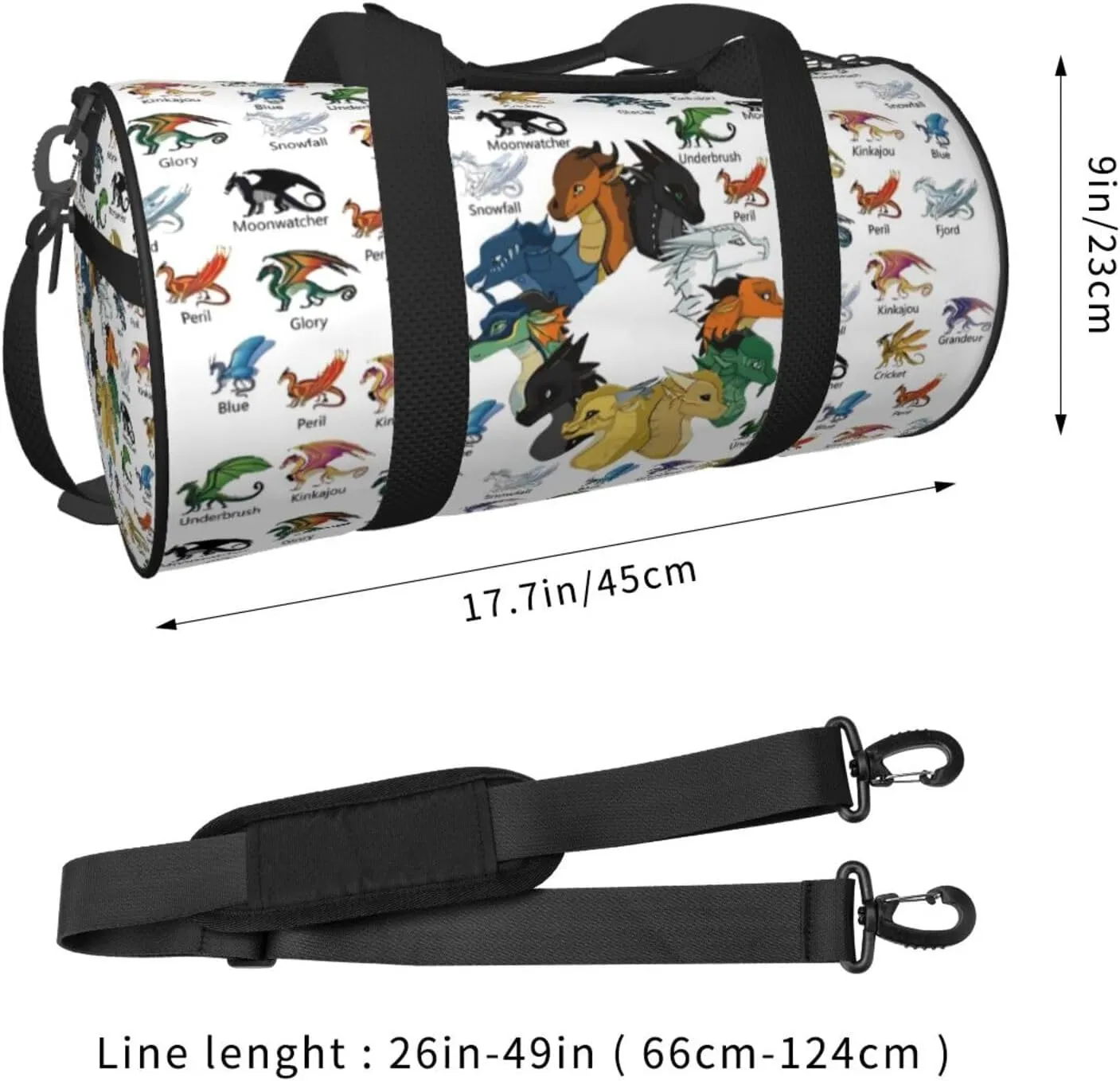 Wings Of Fire Sports Duffle Bag For Travel Heavy Duty Wings Of Fires Gym Bag, Wings Dragon Tactical Gear Bags For Tactical Equipment, Or As Carry On Travel Duffel Bags