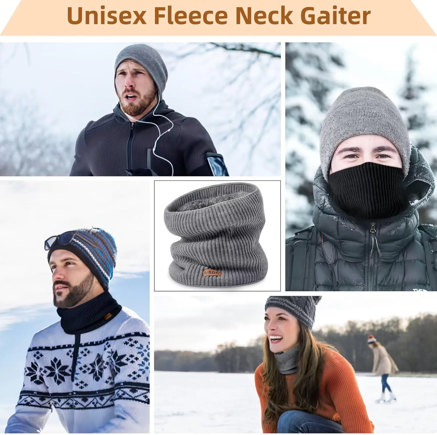 Winter Neck Gaiters for Men 3 Pack,Neck Warmer Men Women with Thermal Thick Warm Fleece Lined Cold Weather