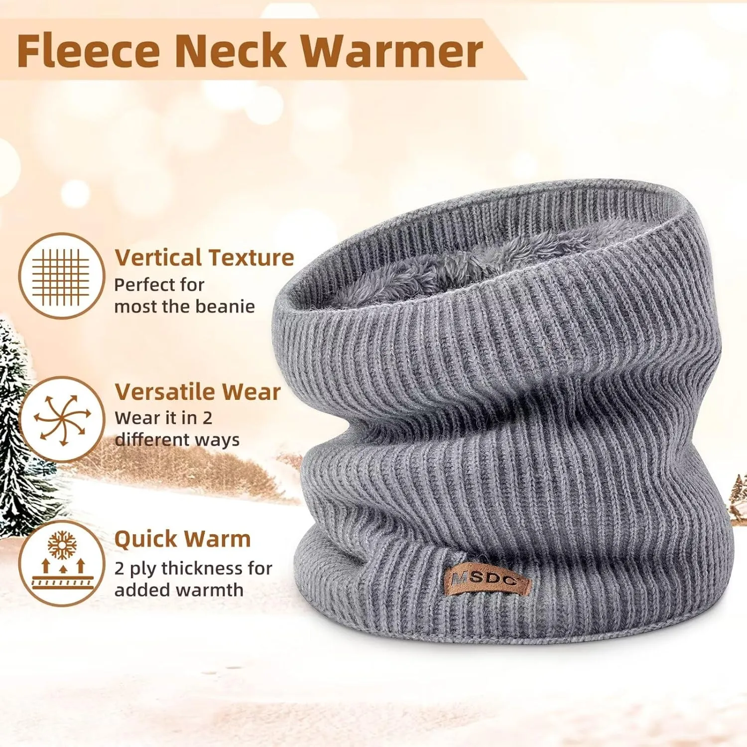 Winter Neck Gaiters for Men 3 Pack,Neck Warmer Men Women with Thermal Thick Warm Fleece Lined Cold Weather