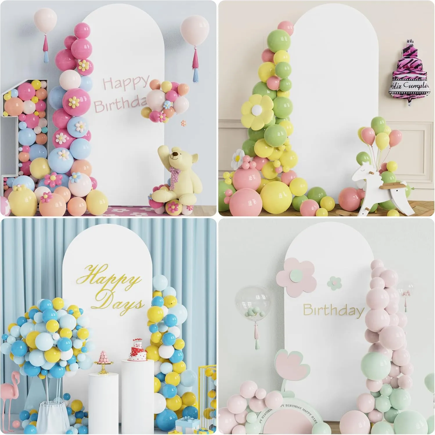 Wokceer 6FT Wedding Arch Cover Spandex Fitted Wedding Arch Covers Round Top Chiara Arch Backdrop Cover for Birthday Party Ceremony Banquet Decoration White
