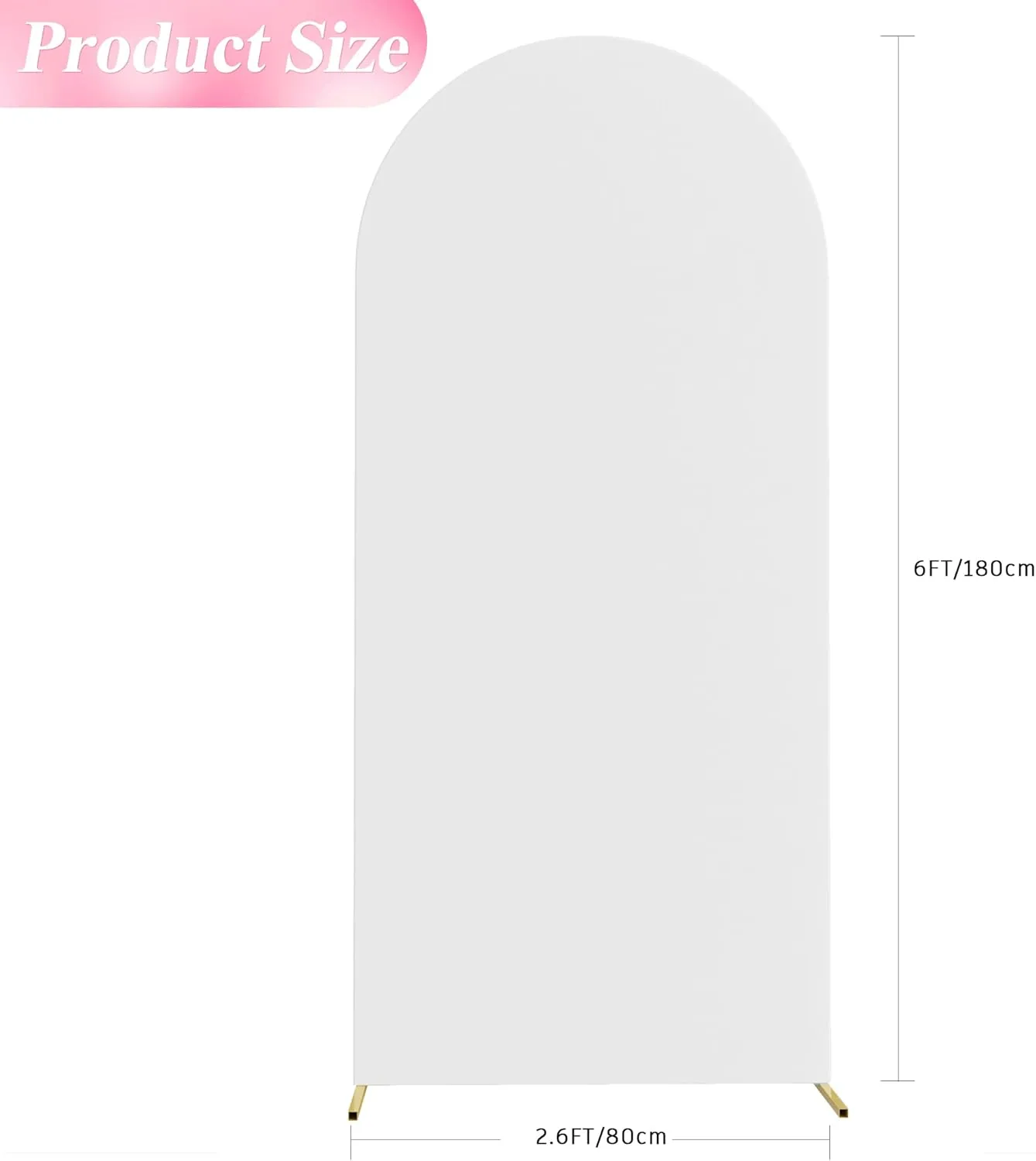 Wokceer 6FT Wedding Arch Cover Spandex Fitted Wedding Arch Covers Round Top Chiara Arch Backdrop Cover for Birthday Party Ceremony Banquet Decoration White