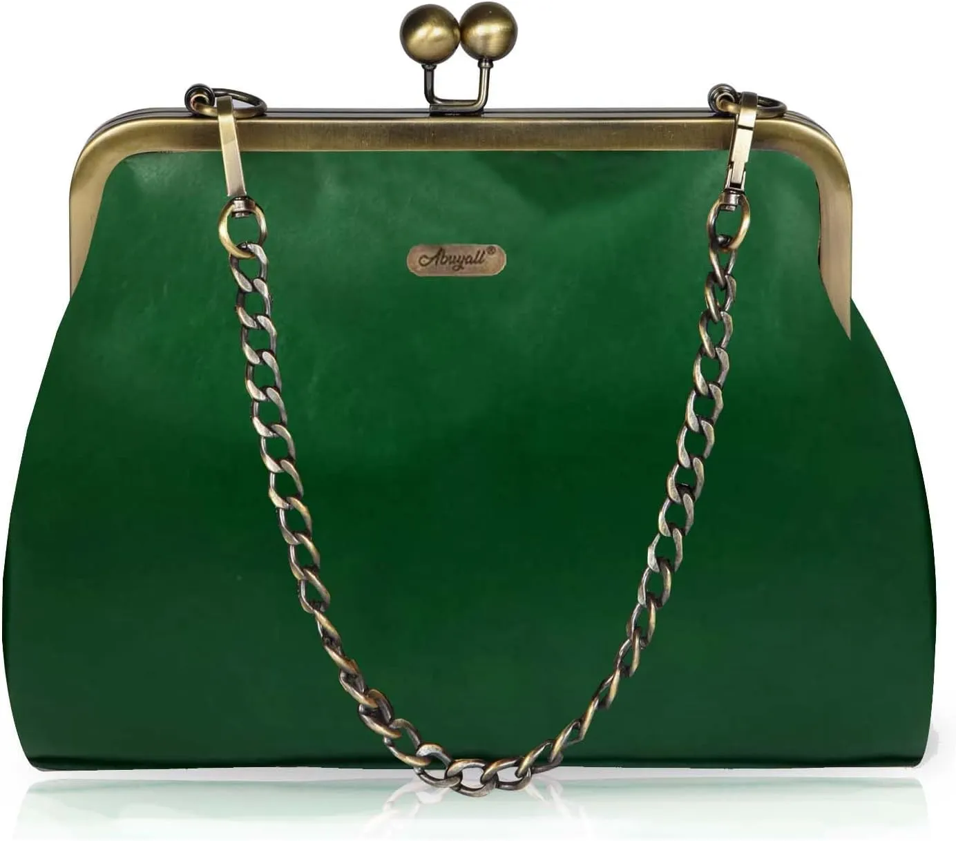 Women Small Retro Purse Vintage Top Handle Handbag Kiss Lock Shoulder Bag
