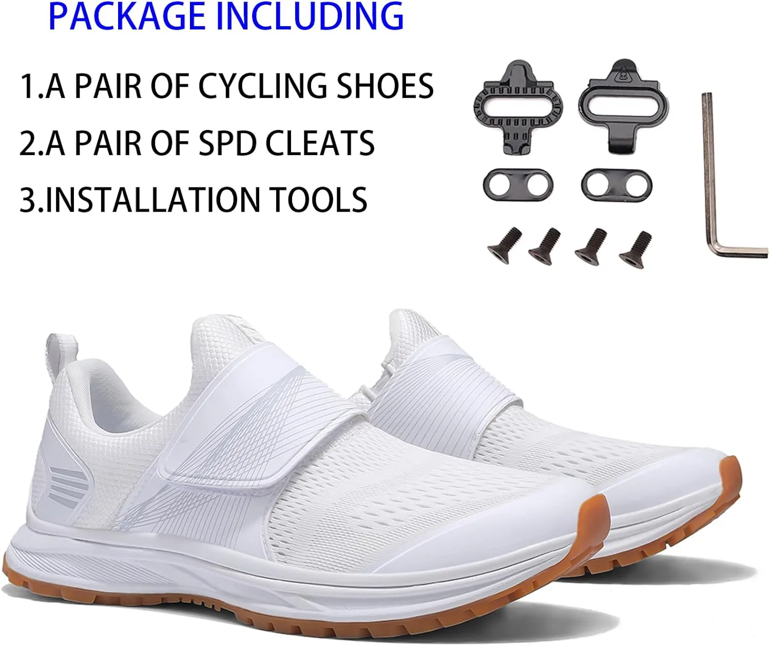 Women's Cycling Shoes for Indoor Cycling, Breathable Mesh Upper Indoor Bike Shoes with SPD Cleats - Lightweight Secure Fit for Spin Classes