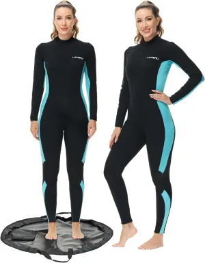 Women's Wetsuit XXS for Petite Frames, Upgraded CR Neoprene 3/2mm Full Suit with Waterproof Changing Mat Bag, Ideal Thermal Diving Suit for Cold Water Swimming, Surfing, Snorkeling and Diving
