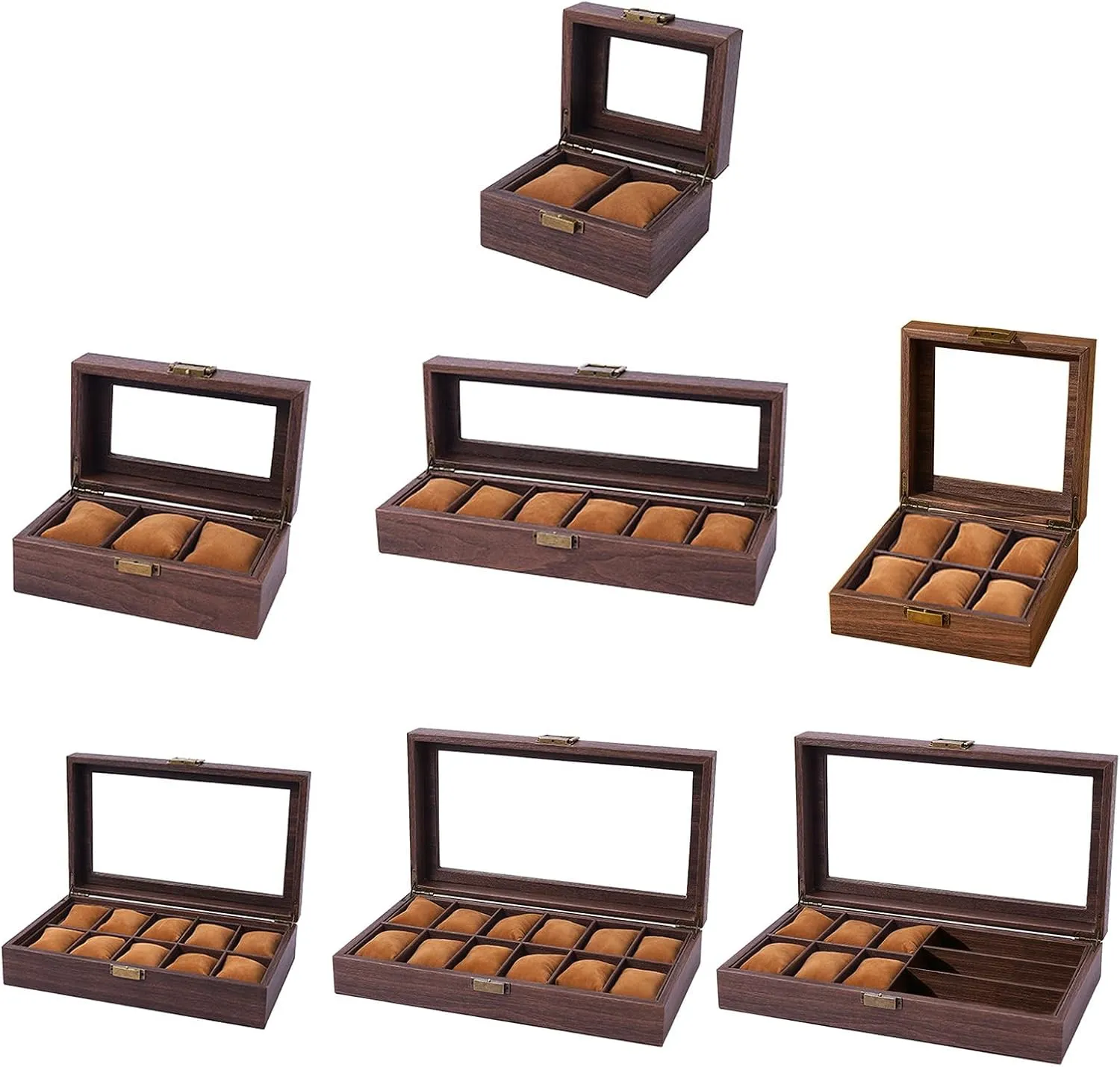 Wood Watch Storage Bag Organizers 2/3/6/10/12 Slot Watch Cases Display Holder Presents for Boyfriend Fathers Day Birthday