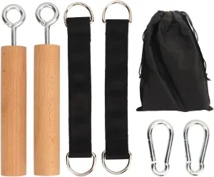 Wooden Pull Up Climbing Hold Grips, 1 Pair Hand Grips Strengthener Exerciser Training Tools for Grip Strength, Kettlebells, Workout