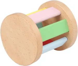 Wooden Rattle Sensory Roller Instrument for Boy Girl Lightweight Educational Plaything to Enhance Auditory Skills and Color Recognition for Newborns