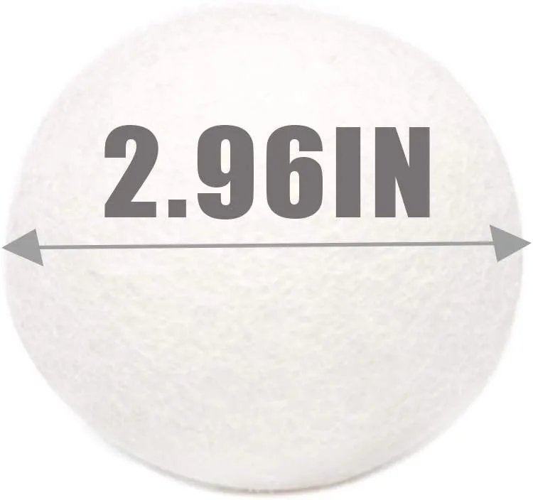 Wool Dryer Balls 4 Pack XL, 2.96inch Premium New Zealand Wool Laundry Balls, Organic Natural Fabric Softener, Baby Safe, Reduce Wrinkles and Drying Time(White & Grey)