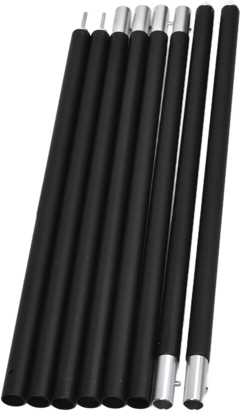 XPSSJMU Outdoors Aluminum Tent Rods for Camping Adjustment Tent Tarps Poles for Shelter Shade Cloth 2.4M Black