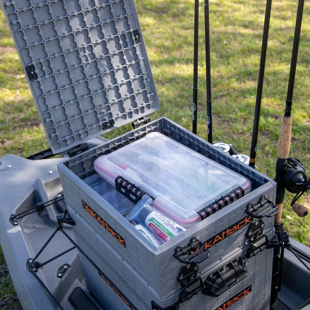 YakAttack ShortStak Upgrade Kit for BlackPak Pro, 13" x 16" - Battleship Grey (BLP-AC-0010-BG) | Kayak Fishing Accessories