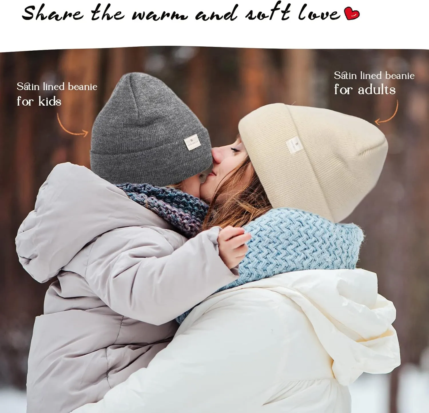 YANIBEST Womens Satin Lined Knit Beanie Hat Acrylic Winter Hats for Women Men Silk Lining Soft Slouchy Warm Cuffed Beanie Hat