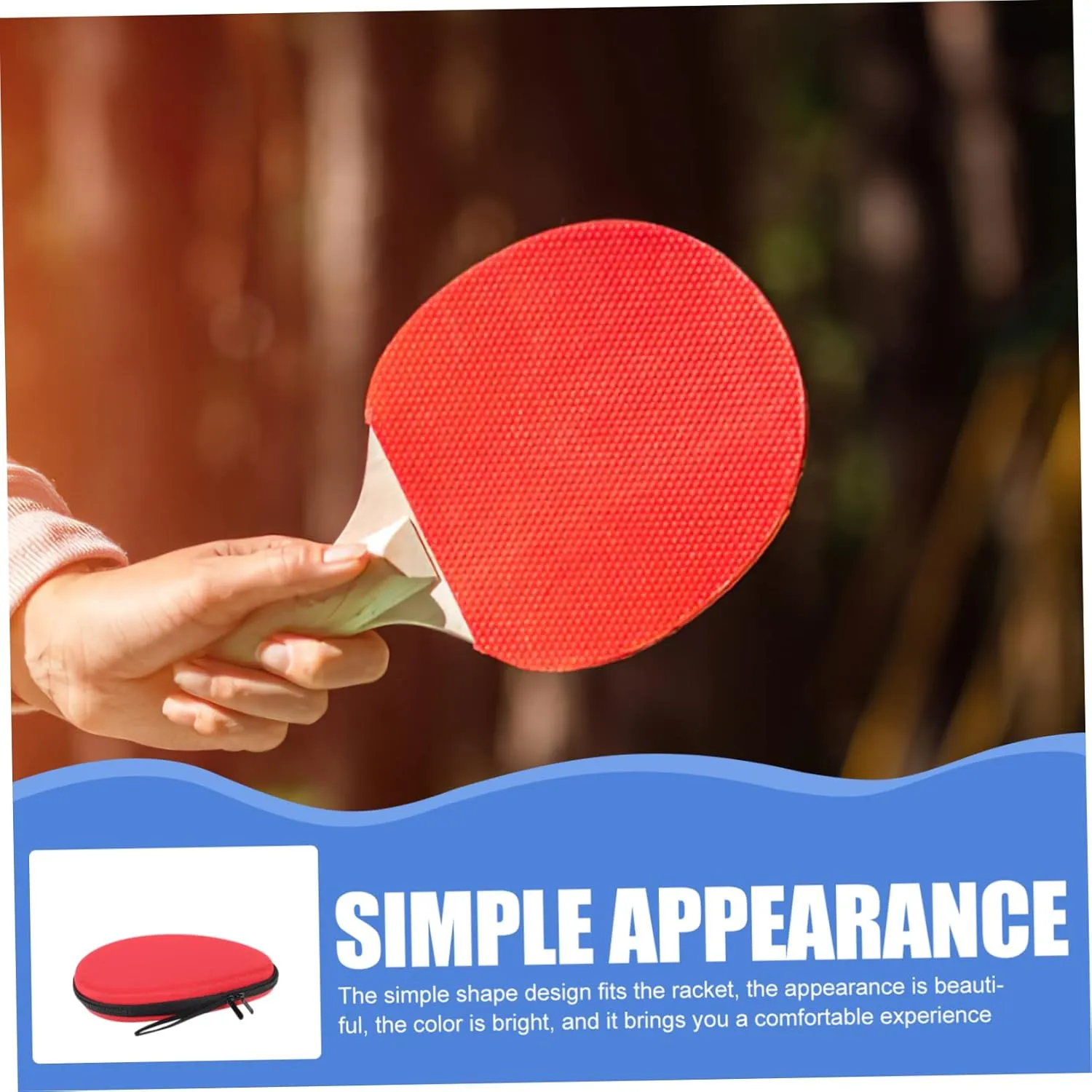 Yardwe 2pcs Table Tennis Racket Storage Bag Anti-shock Case for Bat Compact Practical Organizing Case