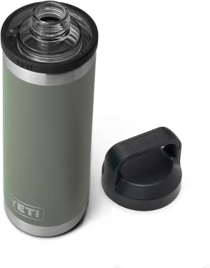 YETI Rambler 18 oz Bottle, Leakproof, Vacuum Insulated, Stainless Steel with Chug Cap, Camp Green