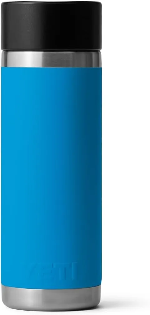 YETI Rambler 18 oz Bottle, Stainless Steel, Vacuum Insulated, with Hot Shot Cap, Big Wave Blue
