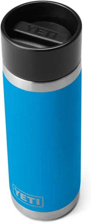 YETI Rambler 18 oz Bottle, Stainless Steel, Vacuum Insulated, with Hot Shot Cap, Big Wave Blue