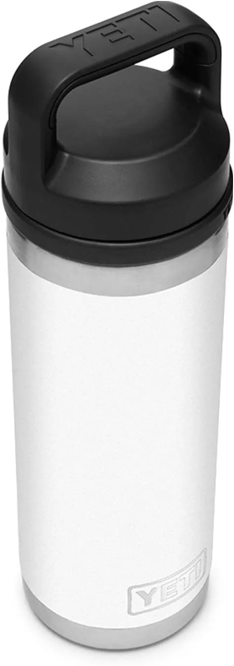 YETI Rambler 18 oz Bottle, Vacuum Insulated, Stainless Steel with Chug Cap, White