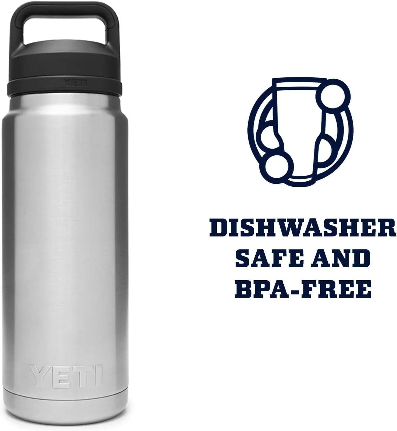 YETI Rambler 26 oz Bottle, Vacuum Insulated, Leakproof, Stainless Steel with Chug Cap