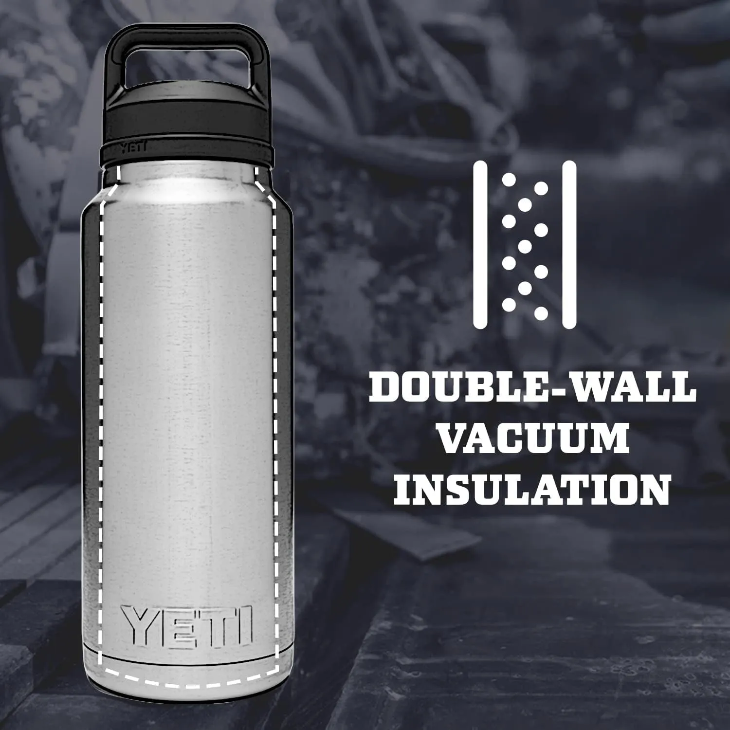 YETI Rambler 26 oz Bottle, Vacuum Insulated, Leakproof, Stainless Steel with Chug Cap