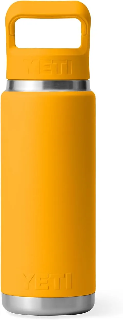 YETI Rambler 26 oz Bottle, Vacuum Insulated, Stainless Steel with Color Matching Straw Cap