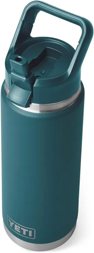 YETI Rambler 26 oz Bottle, Vacuum Insulated, Stainless Steel with Color Matching Straw Cap
