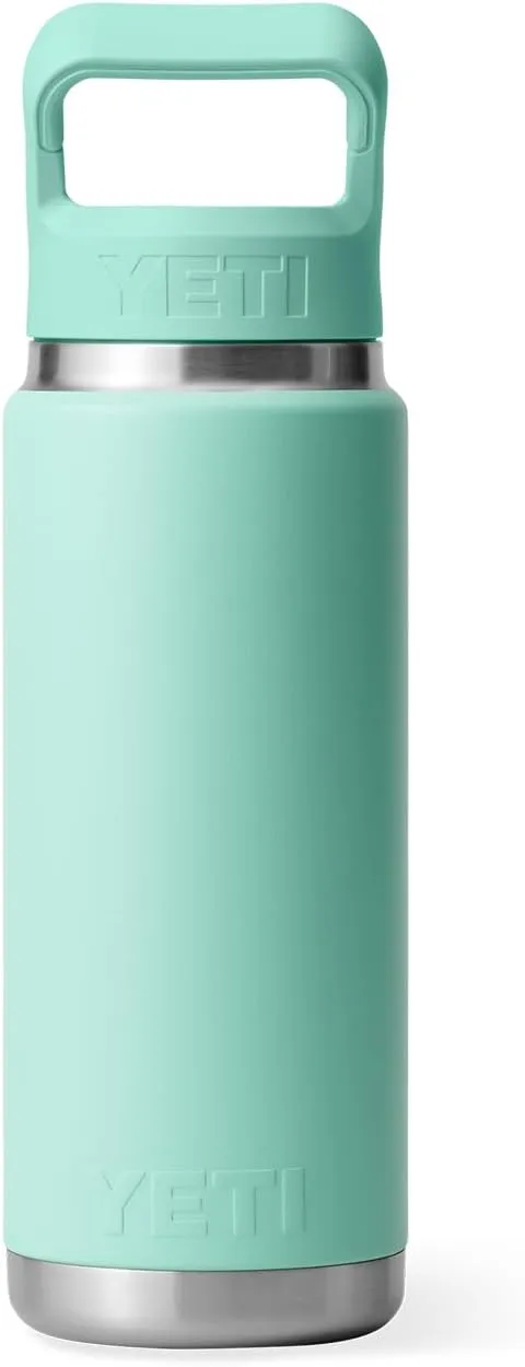 YETI Rambler 26 oz Bottle, Vacuum Insulated, Stainless Steel with Color Matching Straw Cap
