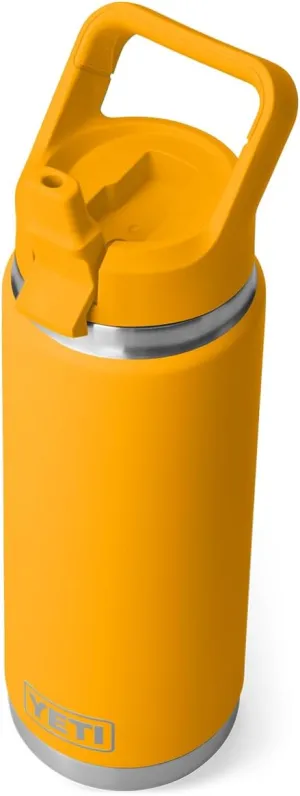 YETI Rambler 26 oz Bottle, Vacuum Insulated, Stainless Steel with Color Matching Straw Cap