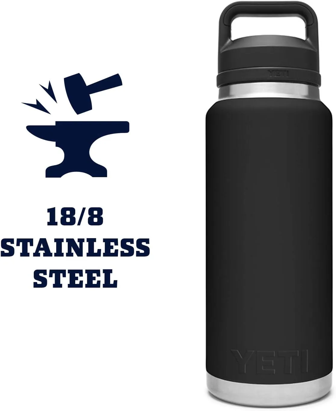 YETI Rambler 36 oz Bottle, Vacuum Insulated, Leakproof, Stainless Steel with Chug Cap