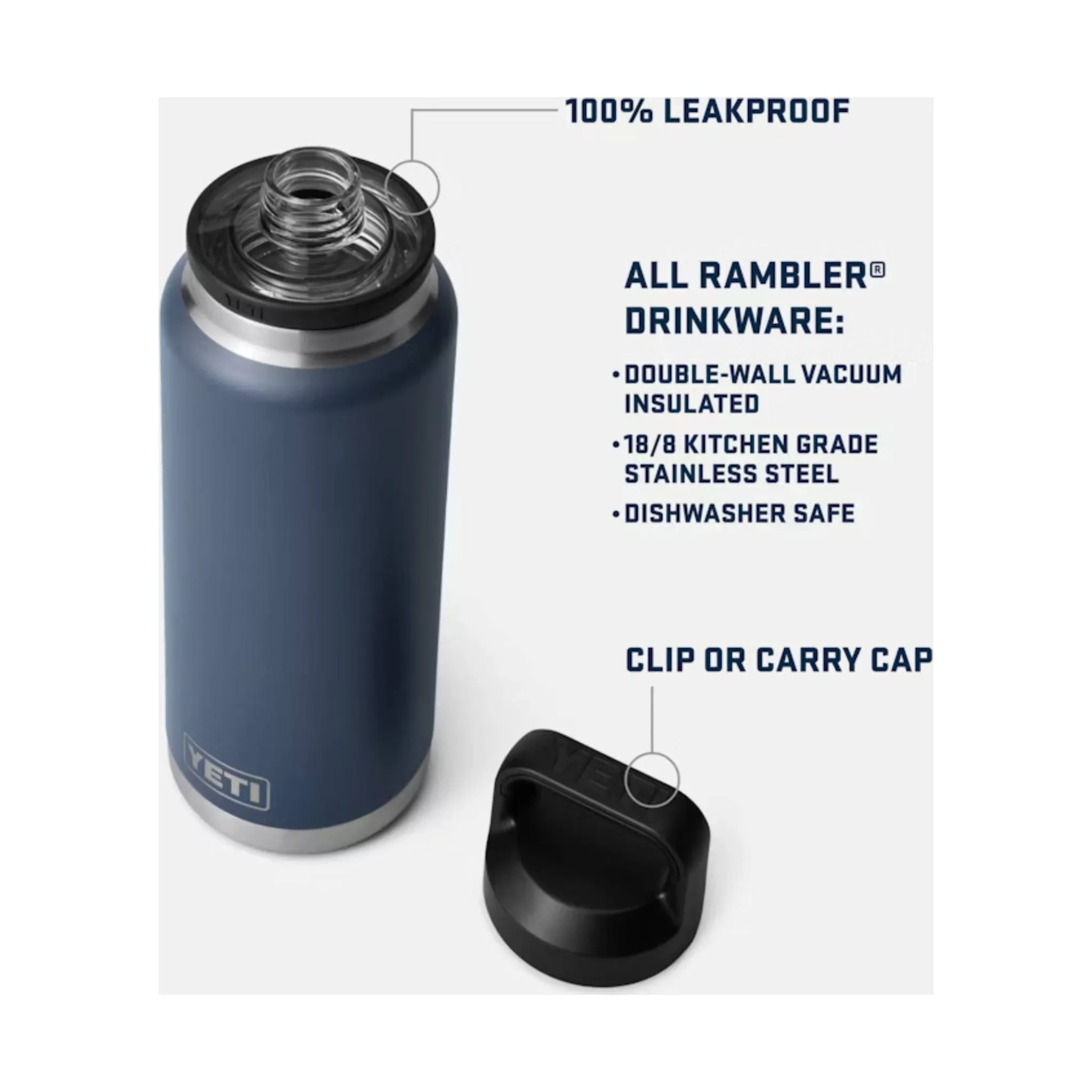 YETI Rambler 36 oz With Chug Cap Water Bottle - Black