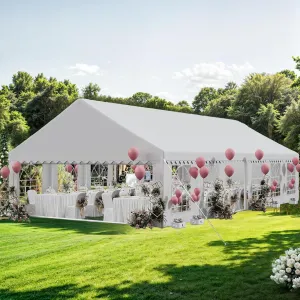 YITAHOME 20x40 ft Party Tent Outdoor Wedding Event Shelters Heavy Duty Upgraded Galvanized Canopy with Large White Roof, Removable Sidewalls & 4 Storage Bags