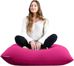 Yogibo Mini Bean Bag, Small Beanbag Chair for Kids, Teens and Adults, for Meditation and Sitting, Fibead Filling Conforms to Body, Washable, Removable Cover, Pink