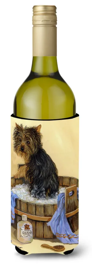 Yorkie Bath Time Wine Bottle Hugger PPP3244LITERK