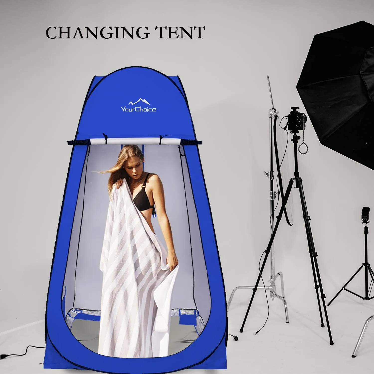 Your Choice XL Pop Up Privacy Shower Tent - Portable Changing Tent for Camping, Beach & Poolside - 82.6" Tall Double Storage Pockets & Carry Bag