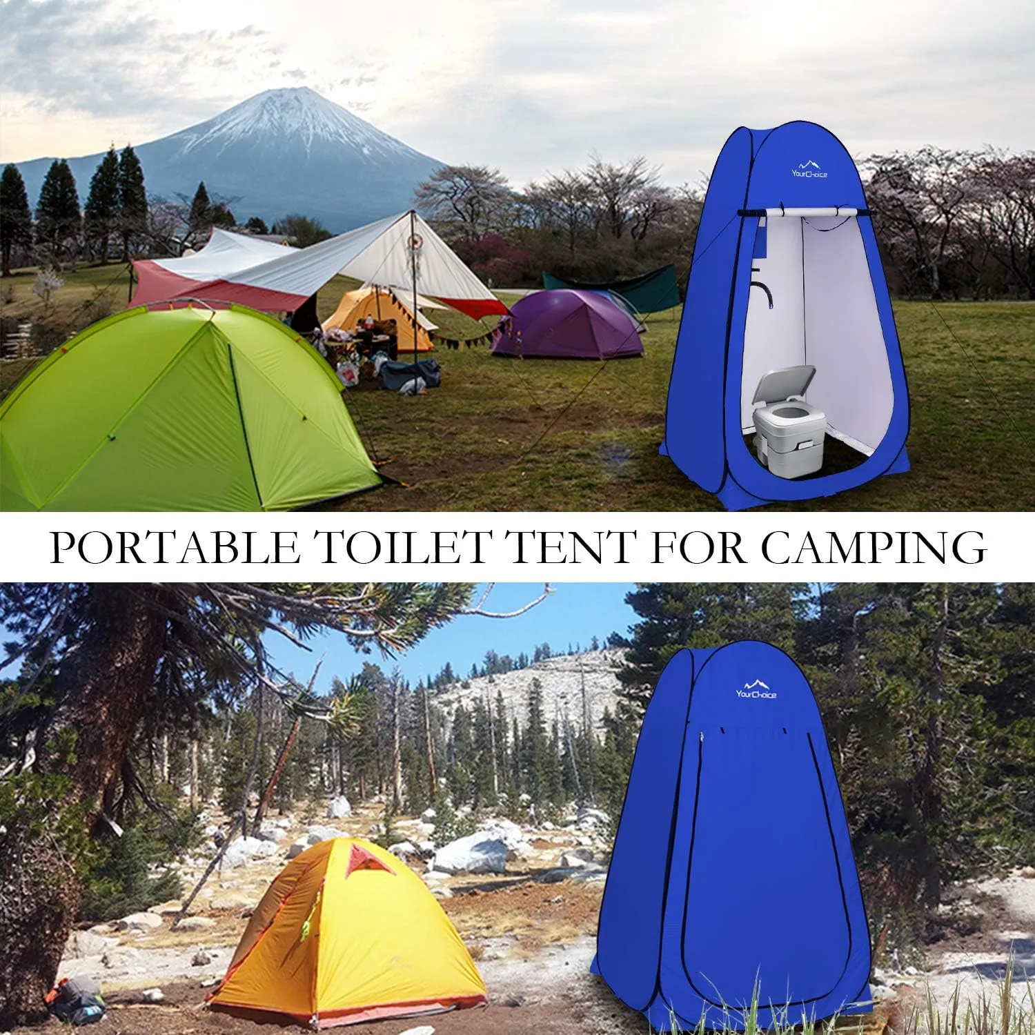 Your Choice XL Pop Up Privacy Shower Tent - Portable Changing Tent for Camping, Beach & Poolside - 82.6" Tall Double Storage Pockets & Carry Bag