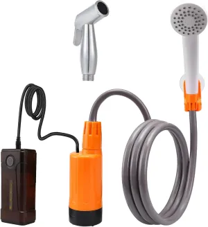 Z/both are needed,Portable electric outdoor shower, two charging methods, camping shower pump, one-button switch control, suitable for pet bathing and plant watering