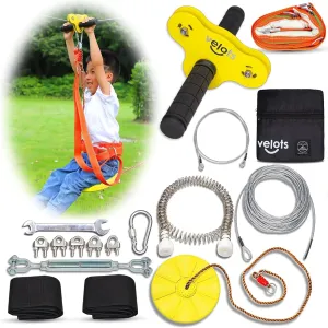 Ziplines Kits for Backyard, 140FT Zip Lines Kit 350LB Kids Toys Play Set, Adults Playground Games Outdoor (140FT)