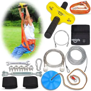 Ziplines Kits for Backyard, 200FT Zip Lines Kit 350LB Kids Toys Play Set, Adults Playground Games Outdoor (200FT)